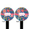 Owl & Hedgehog Black Plastic 6" Food Pick - Round - Double Sided - Front & Back