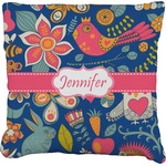 Owl & Hedgehog Faux-Linen Throw Pillow 20" (Personalized)