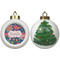 Owl & Hedgehog Ceramic Christmas Ornament - X-Mas Tree (APPROVAL)