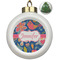 Owl & Hedgehog Ceramic Christmas Ornament - Xmas Tree (Front View)