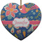 Owl & Hedgehog Ceramic Flat Ornament - Heart (Front)