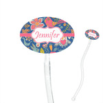 Owl & Hedgehog 7" Oval Plastic Stir Sticks - Clear (Personalized)