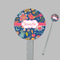 Owl & Hedgehog Clear Plastic 7" Stir Stick - Round - Closeup