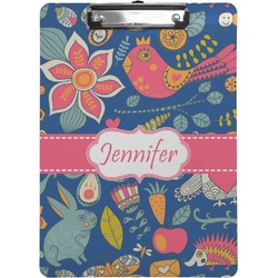Owl & Hedgehog Clipboard (Letter Size) (Personalized)
