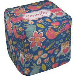 Owl & Hedgehog Cube Pouf Ottoman - 18" (Personalized)