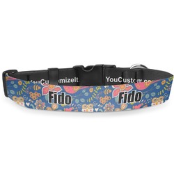 Owl & Hedgehog Deluxe Dog Collar - Small (8.5" to 12.5") (Personalized)