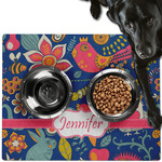 Owl & Hedgehog Dog Food Mat - Large w/ Name or Text