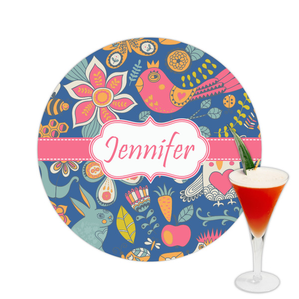 Custom Owl & Hedgehog Printed Drink Topper -  2.5" (Personalized)