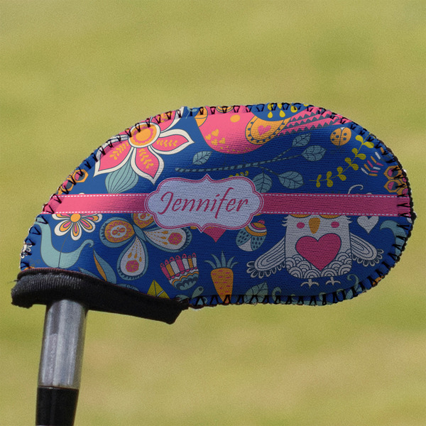 Custom Owl & Hedgehog Golf Club Iron Cover - Single (Personalized)