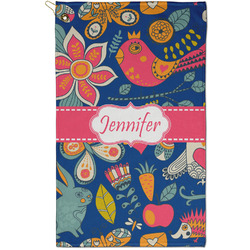 Owl & Hedgehog Golf Towel - Poly-Cotton Blend - Small w/ Name or Text