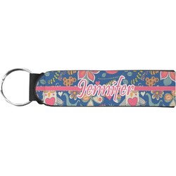 Owl & Hedgehog Neoprene Keychain Fob (Personalized)