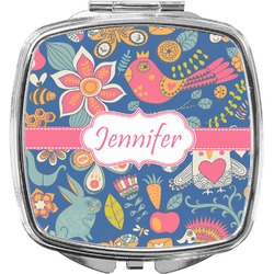 Owl & Hedgehog Compact Makeup Mirror (Personalized)