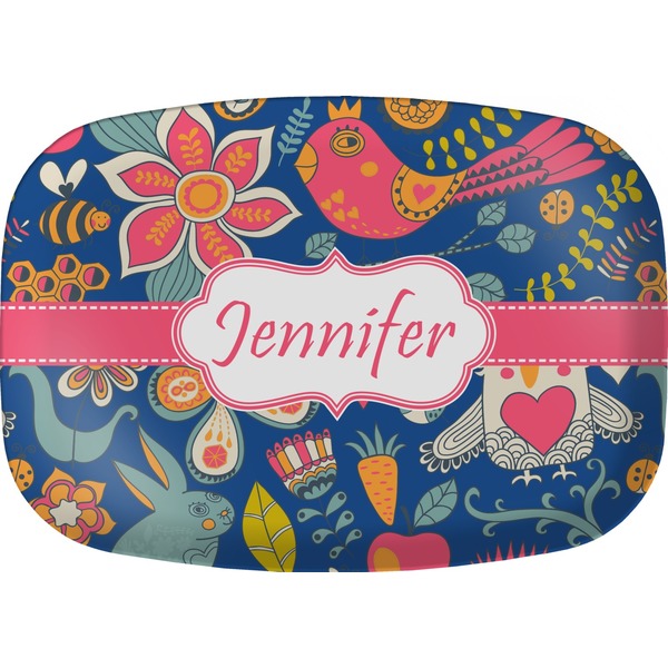 Custom Owl & Hedgehog Melamine Platter (Personalized)