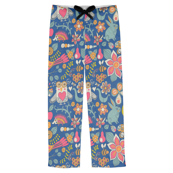 Custom Owl & Hedgehog Mens Pajama Pants - M