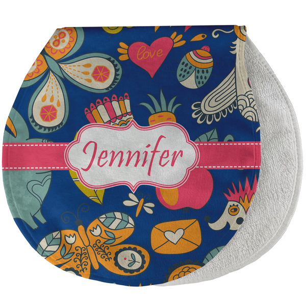 Custom Owl & Hedgehog Burp Pad - Velour w/ Name or Text