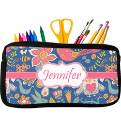 Owl & Hedgehog Neoprene Pencil Case (Personalized)