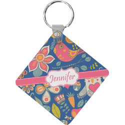 Owl & Hedgehog Diamond Plastic Keychain w/ Name or Text