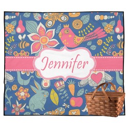 Owl & Hedgehog Outdoor Picnic Blanket (Personalized)