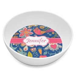 Owl & Hedgehog Melamine Bowl - 8 oz (Personalized)