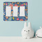 Owl & Hedgehog Rocker Light Switch Covers - Triple - IN CONTEXT