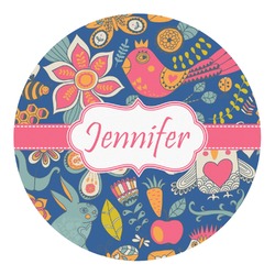 Owl & Hedgehog Round Decal - Medium (Personalized)