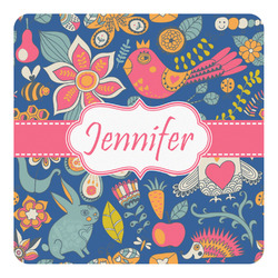 Owl & Hedgehog Square Decal - Small (Personalized)