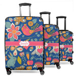 Owl & Hedgehog 3 Piece Luggage Set - 20" Carry On, 24" Medium Checked, 28" Large Checked (Personalized)