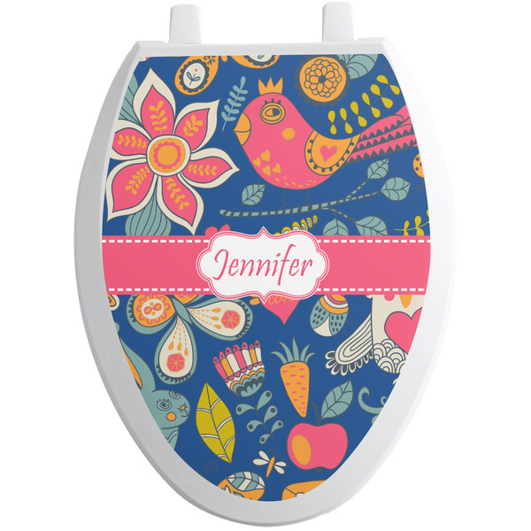 Custom Owl & Hedgehog Toilet Seat Decal - Elongated (Personalized)