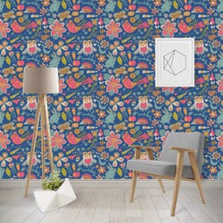 Owl & Hedgehog Wallpaper & Surface Covering (Water Activated - Removable)