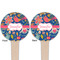 Owl & Hedgehog Wooden 4" Food Pick - Round - Double Sided - Front & Back