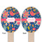 Owl & Hedgehog Wooden Food Pick - Oval - Double Sided - Front & Back