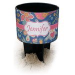 Owl & Hedgehog Black Beach Spiker Drink Holder (Personalized)