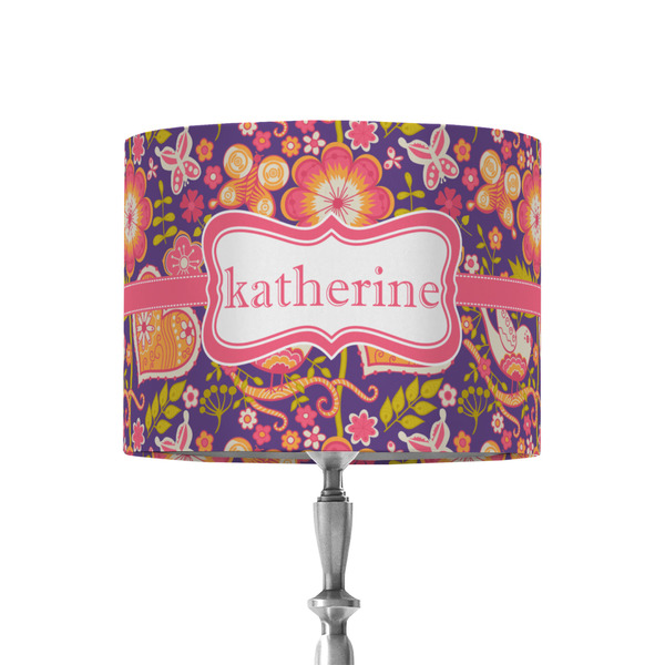 Custom Birds & Hearts 8" Drum Lamp Shade - Fabric (Personalized)