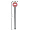 Birds & Hearts Black Plastic 7" Stir Stick - Round - Dimensions