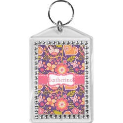 Birds & Hearts Bling Keychain (Personalized)