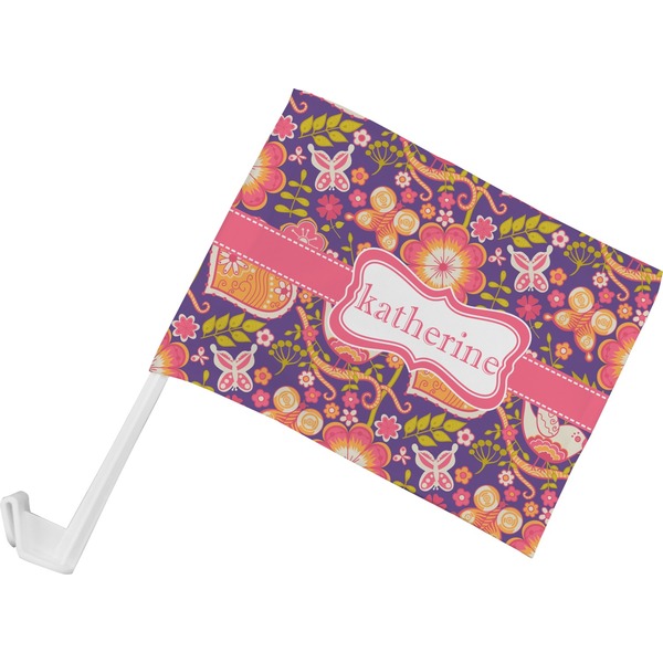 Custom Birds & Hearts Car Flag - Small w/ Name or Text