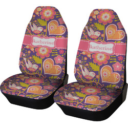 Birds & Hearts Car Seat Covers (Set of Two) (Personalized)