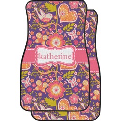 Birds & Hearts Car Floor Mats (Front Seat) (Personalized)