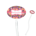 Birds & Hearts 7" Oval Plastic Stir Sticks - Clear (Personalized)