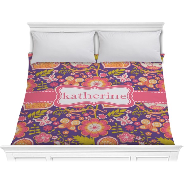 Custom Birds & Hearts Comforter - King (Personalized)