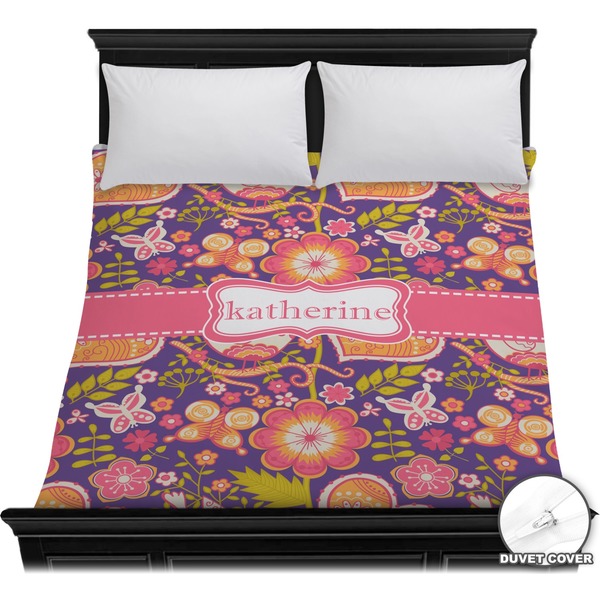 Custom Birds & Hearts Duvet Cover - Full / Queen (Personalized)