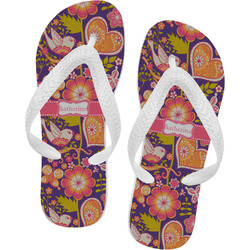 Birds & Hearts Flip Flops - Large (Personalized)