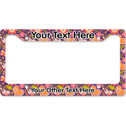 Birds & Hearts License Plate Frame - Style B (Personalized)