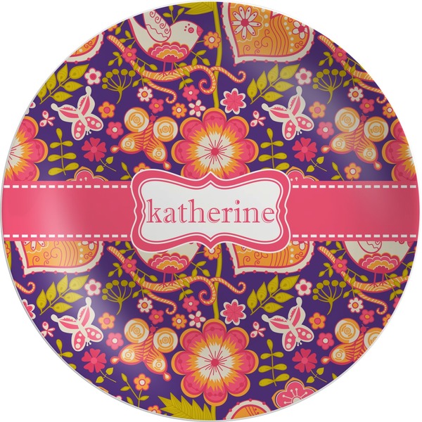 Custom Birds & Hearts Melamine Plate (Personalized)