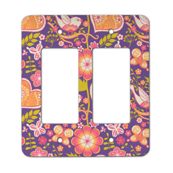 Custom Birds & Hearts Rocker Style Light Switch Cover - Two Switch