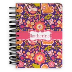 Birds & Hearts Spiral Notebook - 5x7 w/ Name or Text