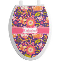 Birds & Hearts Toilet Seat Decal - Elongated (Personalized)