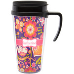 Birds & Hearts Acrylic Travel Mug with Handle (Personalized)