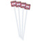 Birds & Hearts White Plastic Stir Stick - Double Sided - Square - Front