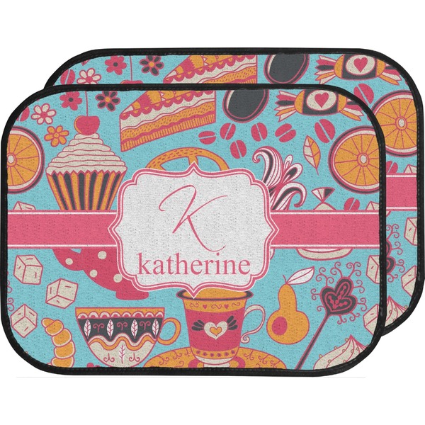 Custom Dessert & Coffee Car Floor Mats (Back Seat) (Personalized)